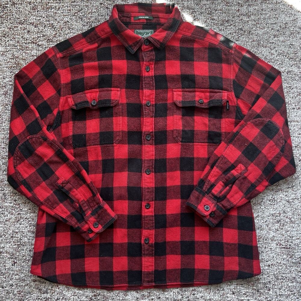 Woolrich Oxbow Bend Heavy Flannel Shirt Men XXL Red Black Buffalo Plaid